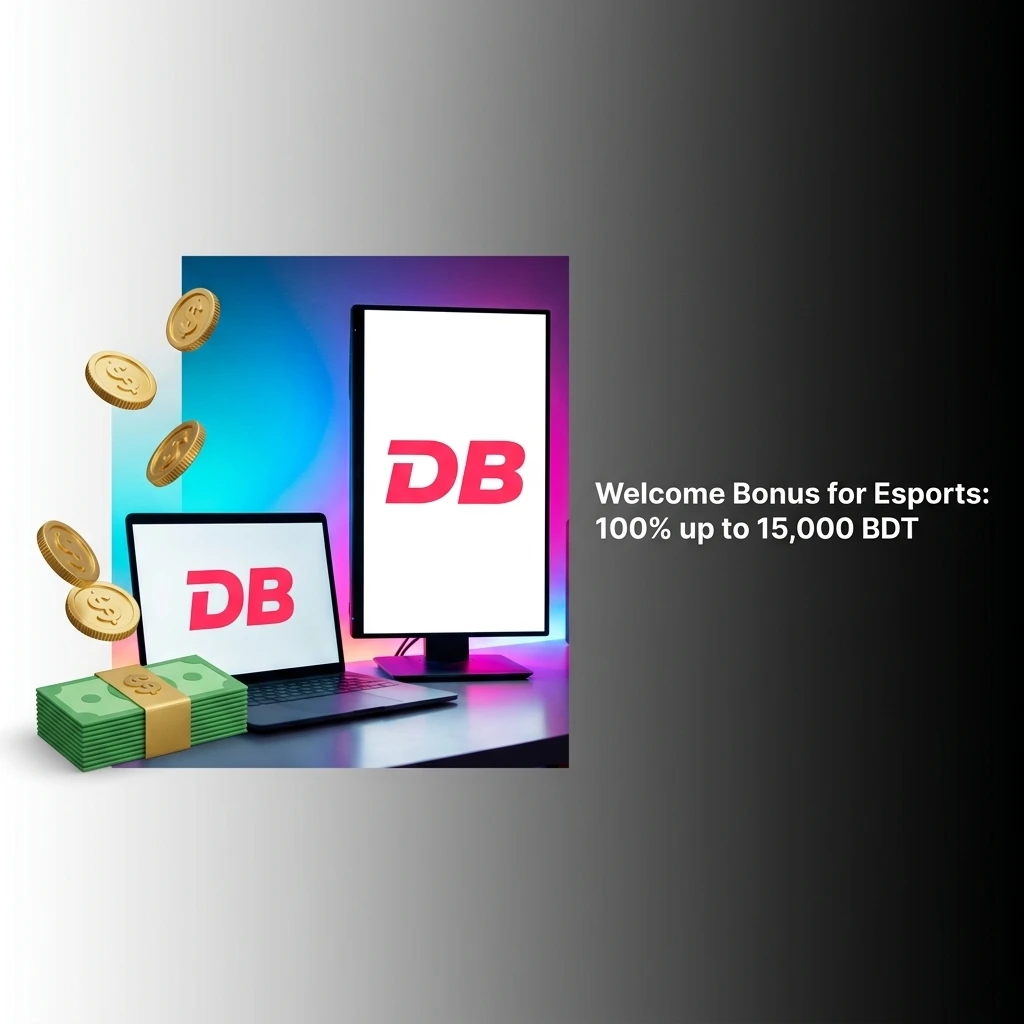 New user esports welcome bonus 100% match up to 15,000 BDT for pre-match and live bets in Bangladesh